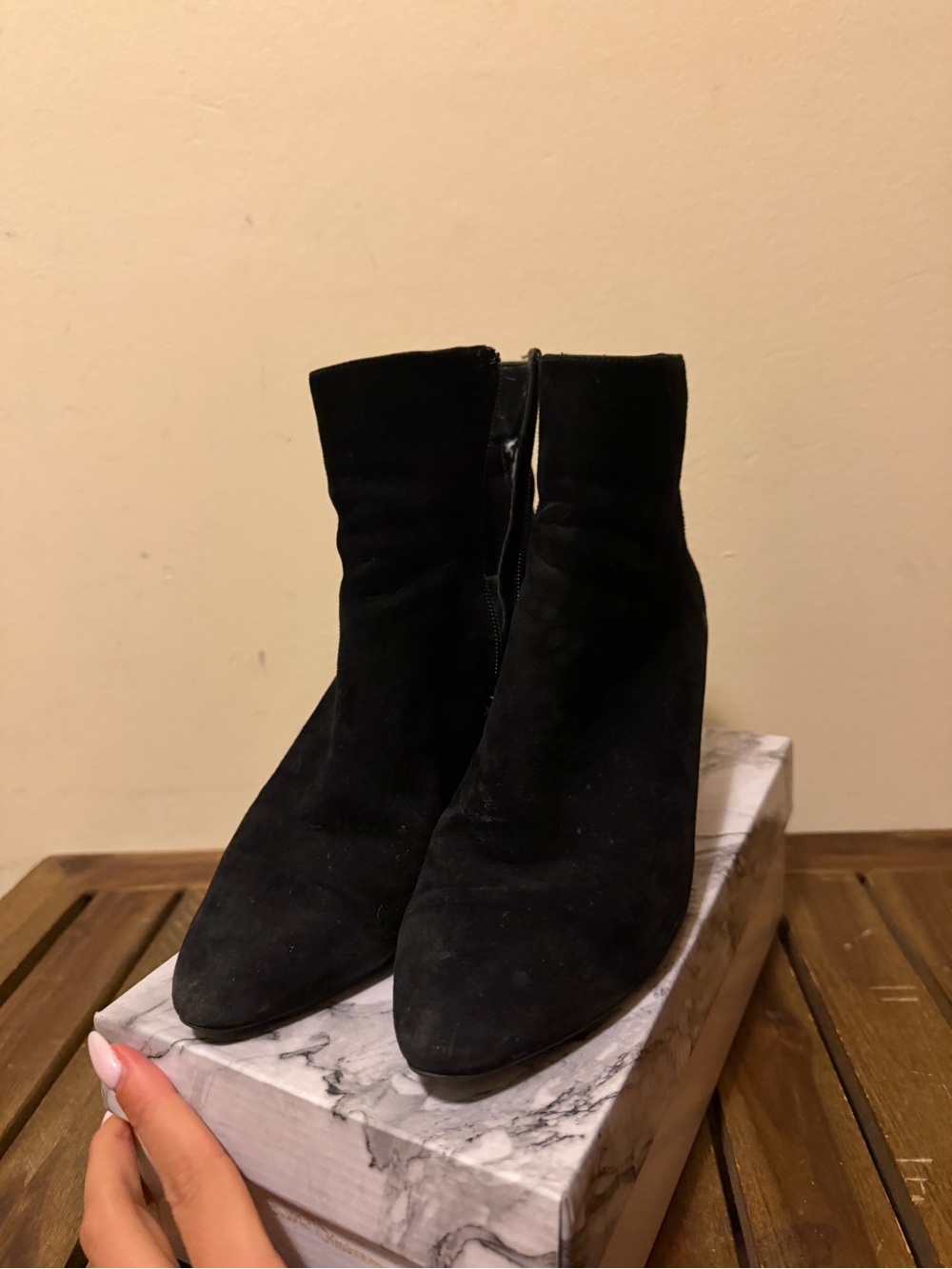 Women's Black Ankle Booties with Side Zip